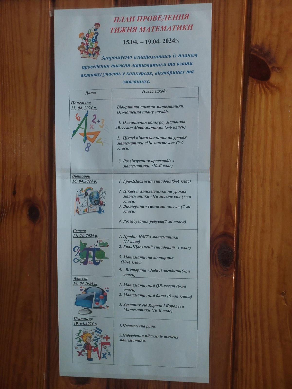 У закладі пройшов Тиждень математики У закладі пройшов Тиждень математики